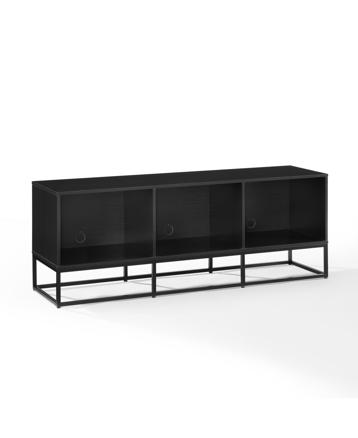 Crosley Enzo Large Mdf And Steel Record Storage Media Console In Black