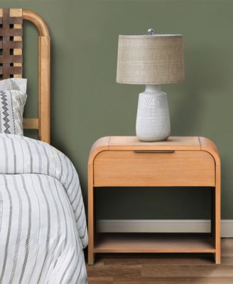 26" Wide Jameson Modern One Drawer Waterfall Nightstand