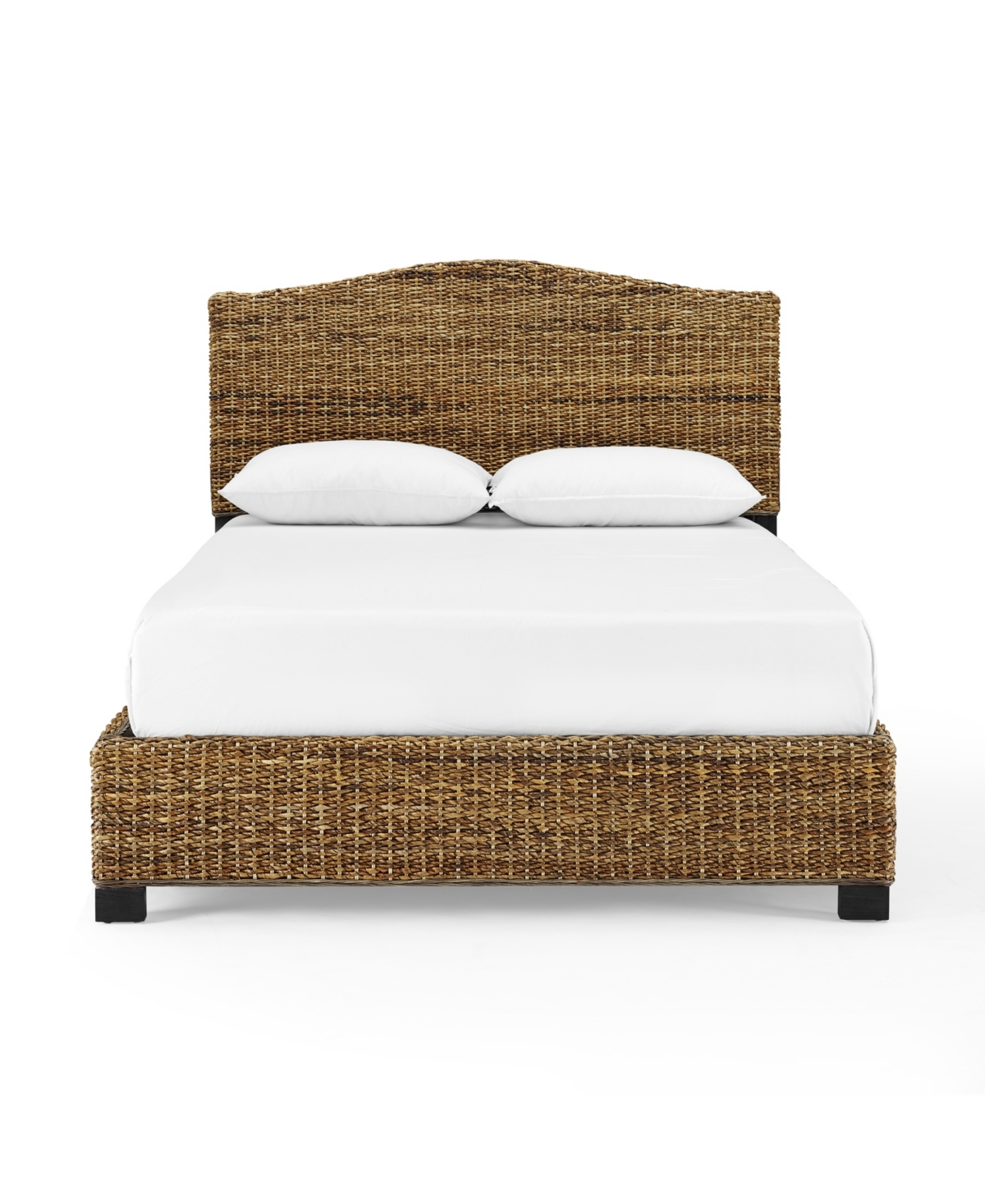 Crosley Serena King Banana Leaf Rattan Bed In Banana Leaf