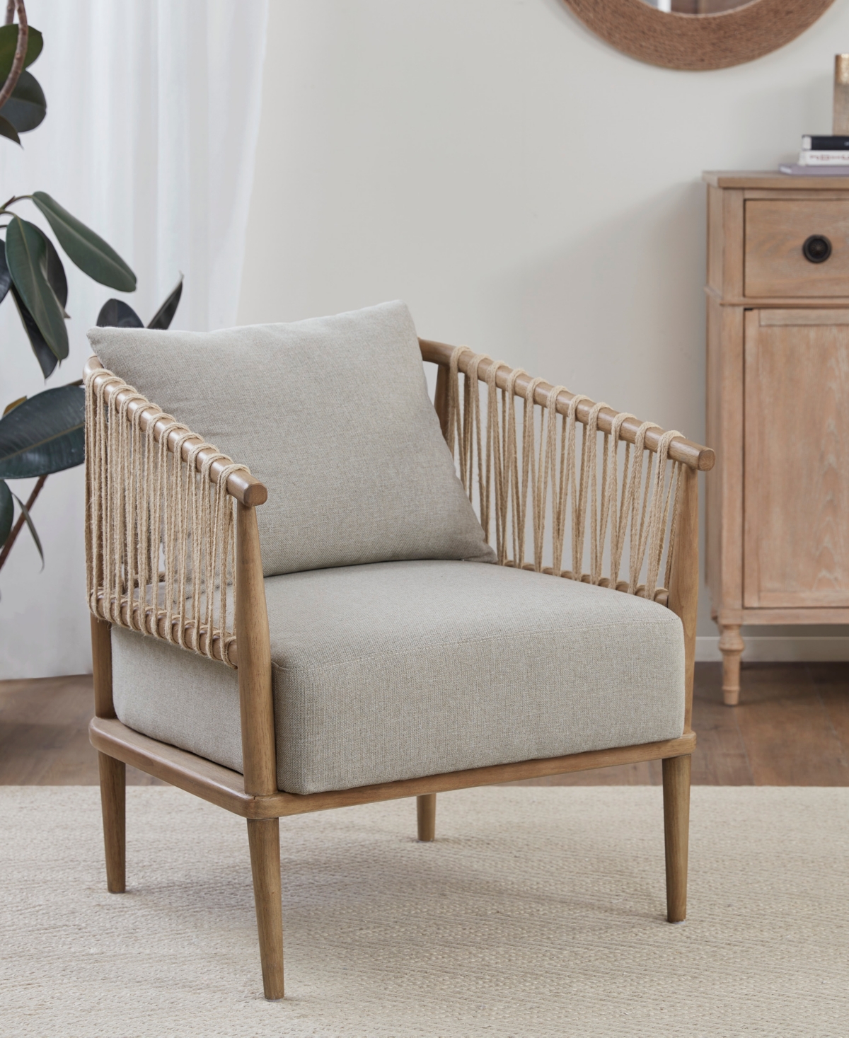 Madison Park Odessa Accent Arm Chair In Natural