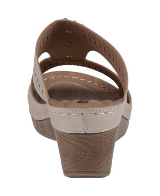 Women's Lisette Flower Perforated Wedge Sandals