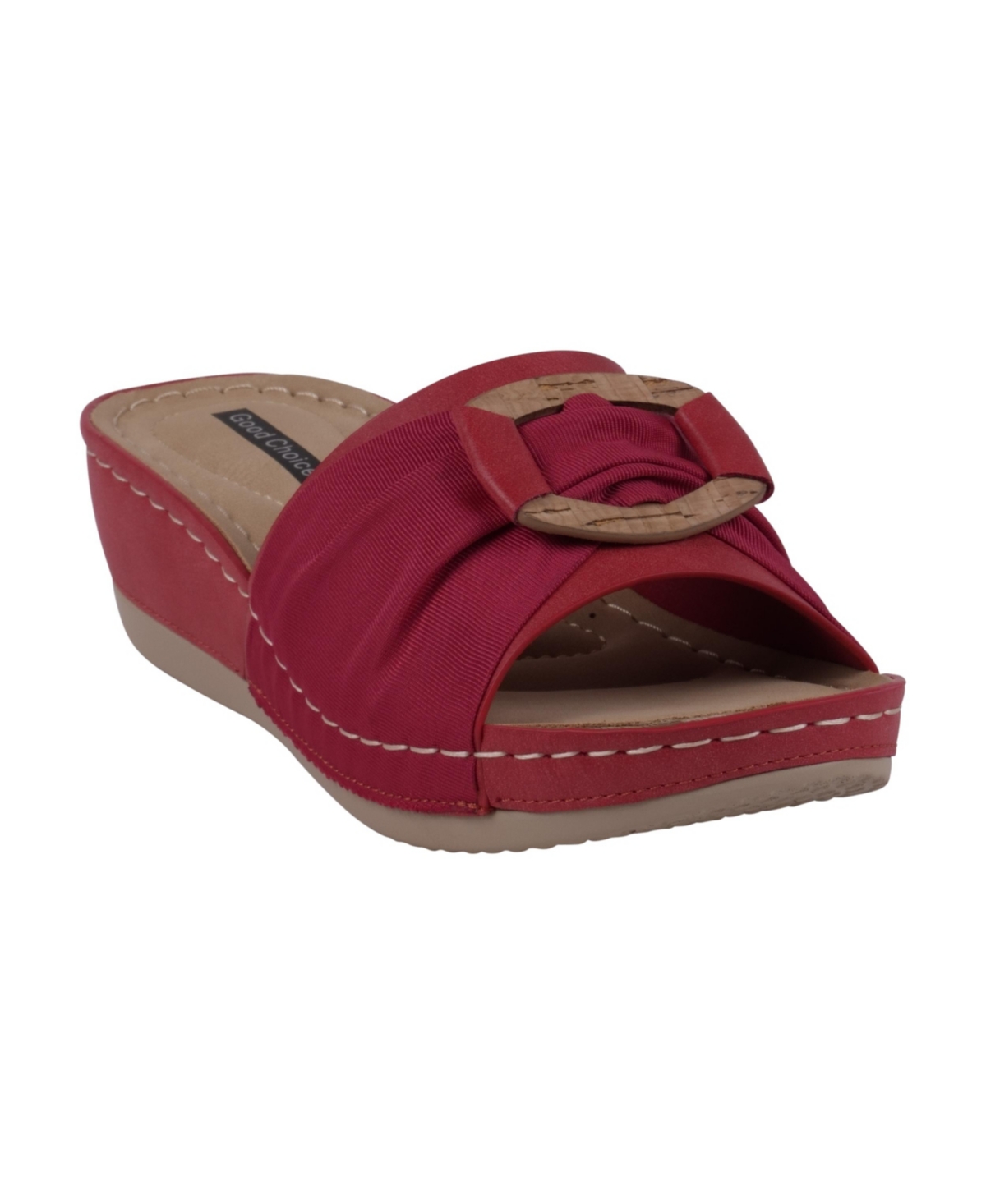Gc Shoes Women's Ellen Comfort Slip On Wedge Sandals In Red