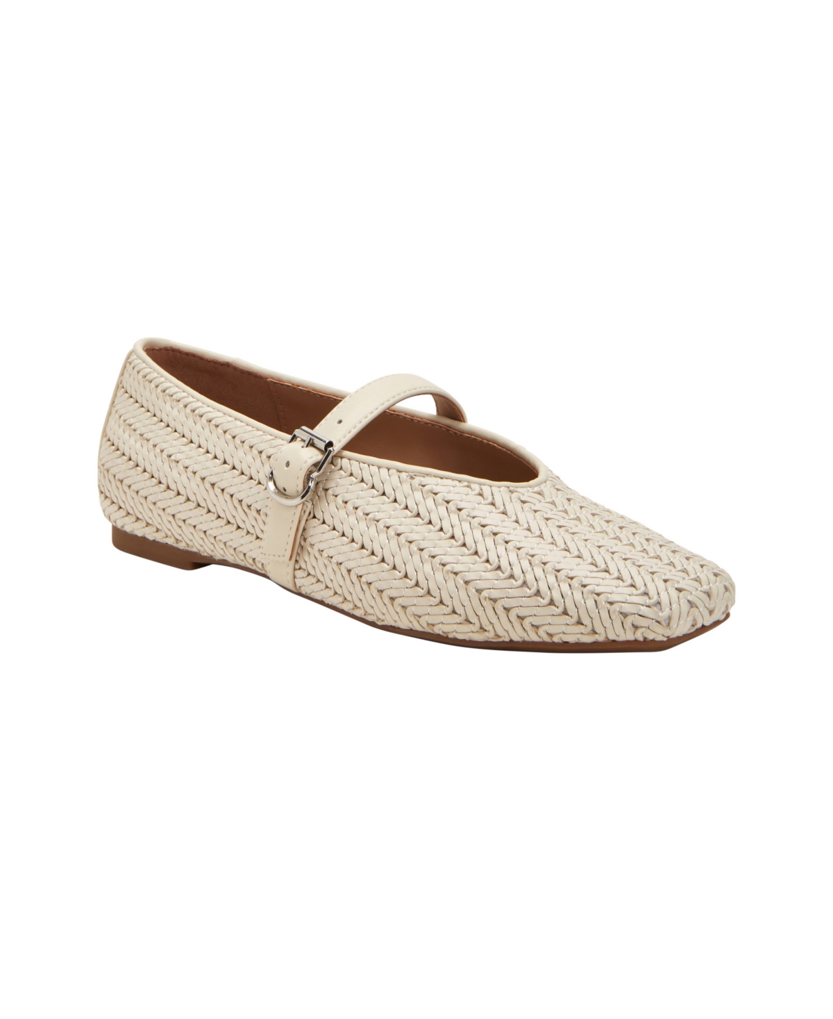 Shop Katy Perry Women's The Evie Mary Jane Woven Flats In Chalk
