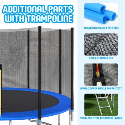 Streamdale 12 FT Trampoline Outside Safety Net With Basketball Hoop