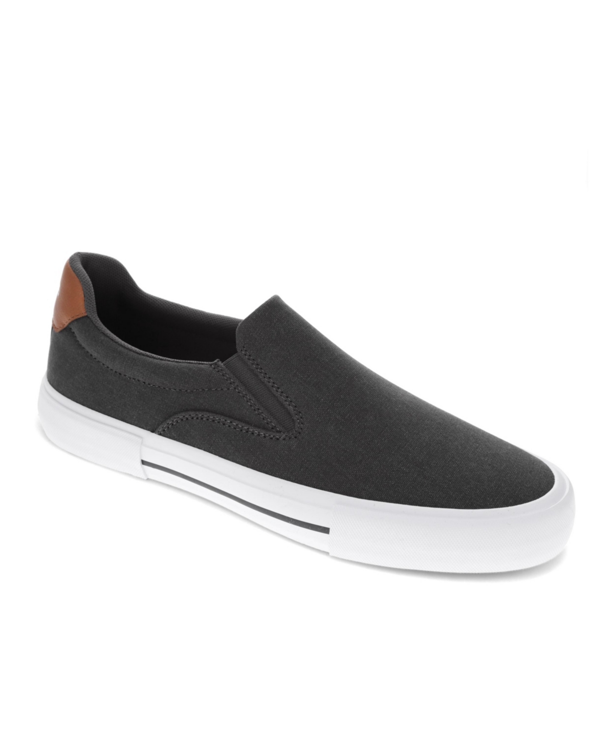 Shop Levi's Men's Wes Comfort Slip On Sneakers In Charcoal,tan