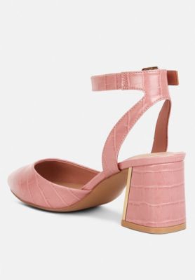 Womens Hyatt Metallic Sling Block Heel Sandals