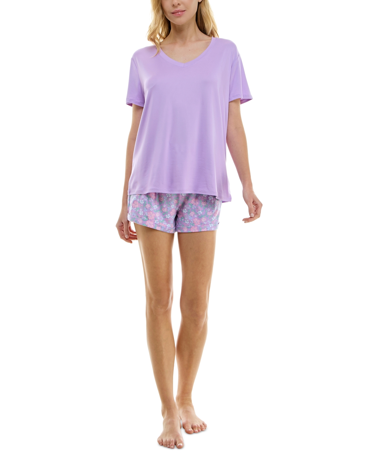 Shop Roudelain Women's Short-sleeve Boxy Pajama Top In Crocus Petal