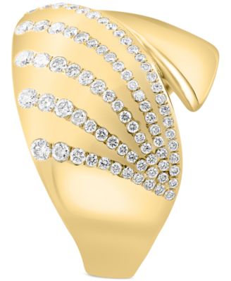 EFFY&reg; Diamond Multirow Bypass Statement Ring (5/8 ct. t.w.) in 14k Gold