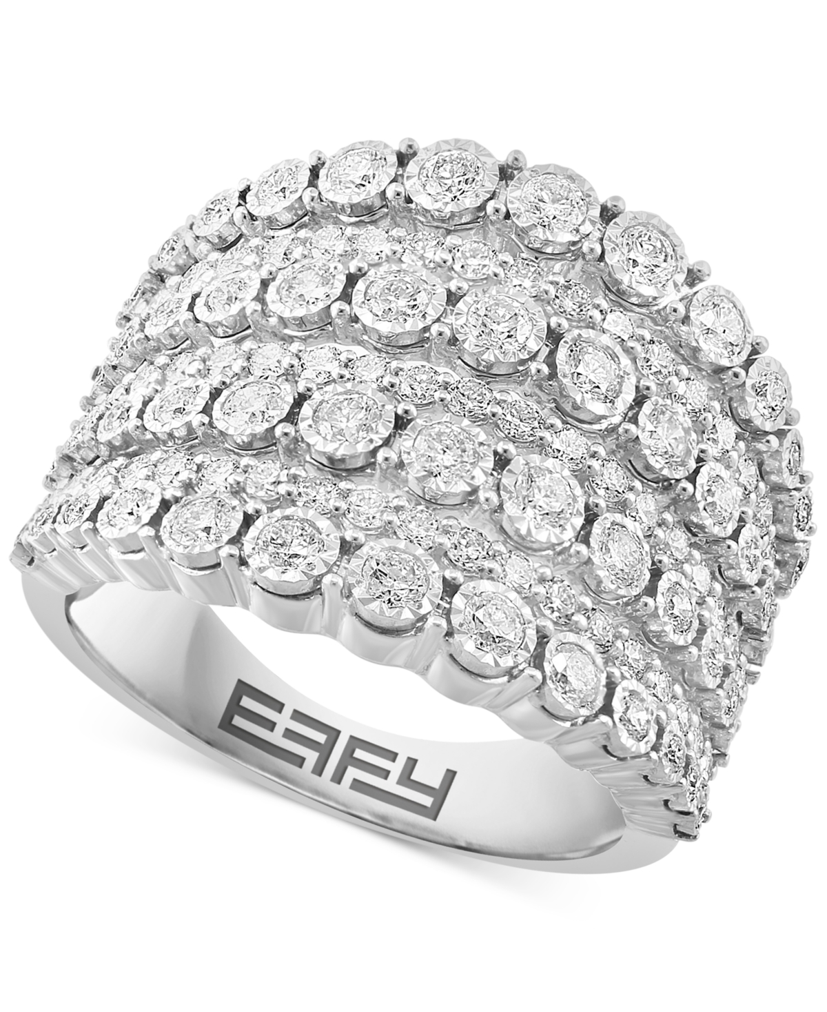 Effy Diamond Multirow Ring (1-3/8 ct. t.w.) in 14k White Gold - White Gold