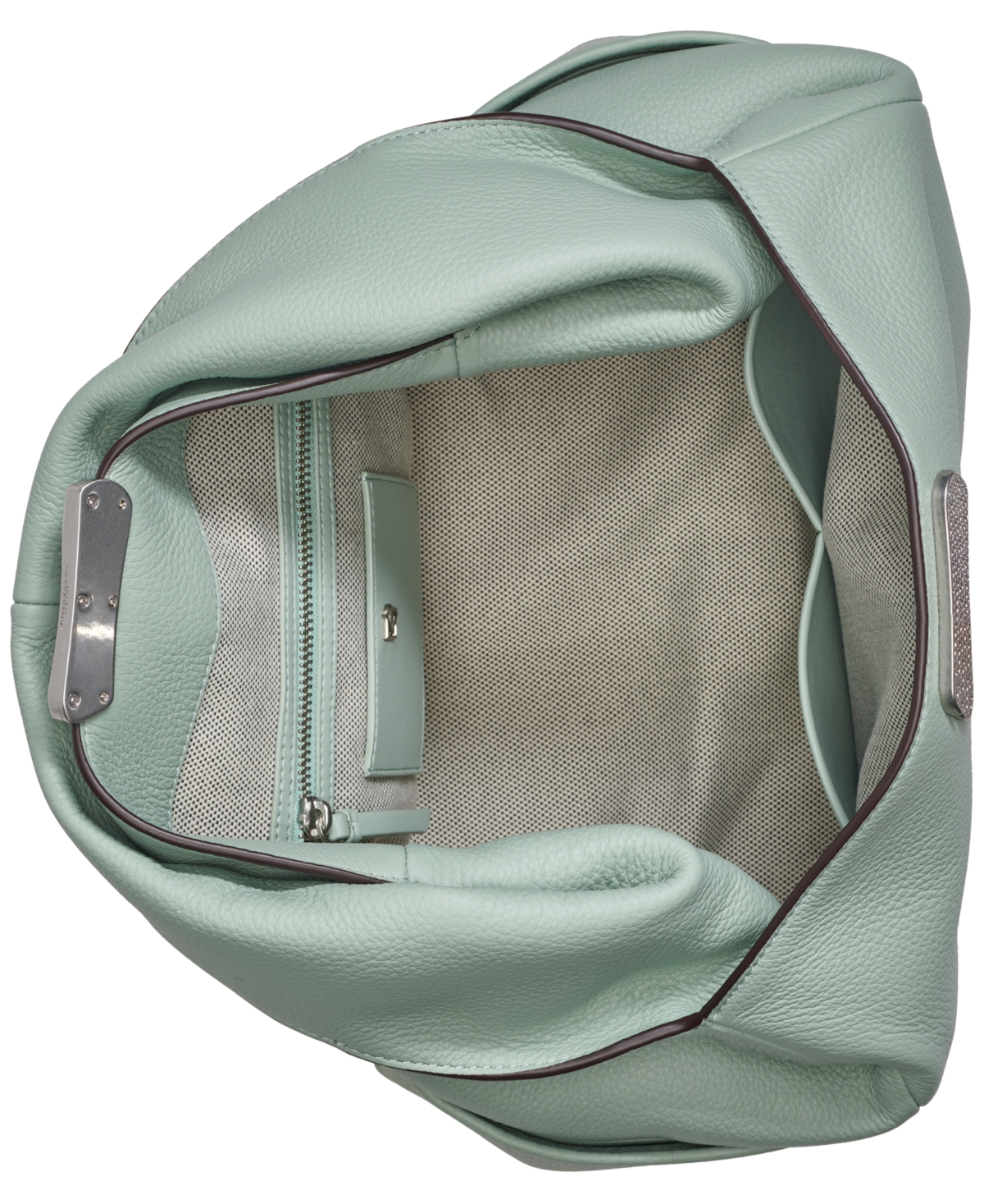Donna Karan Amagansett Soft-rolled Leather Shoulder With Sculpted Magnet Closure In Pale Jade
