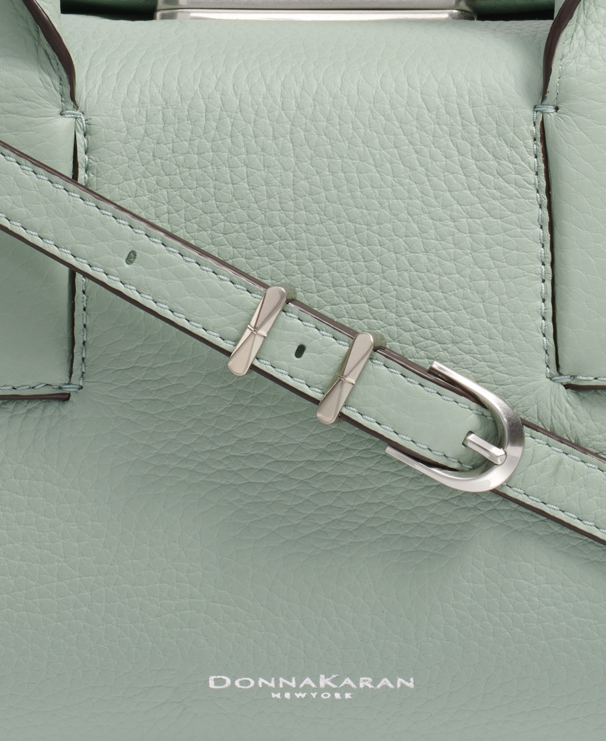 Shop Donna Karan Amagansett Soft-rolled Leather Satchel With Sculpted Magnet Closure In Pale Jade