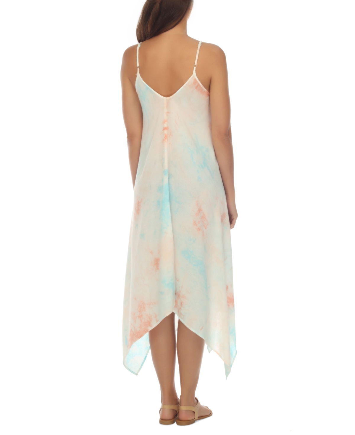 Raviya Tie-Dye Handkerchief-Hem Cover-Up Dress