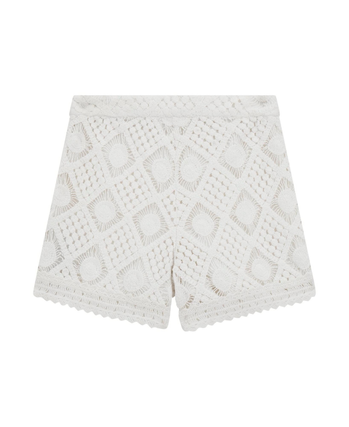 Shop Guess Big Girl Lace Shorts In Creamwhite