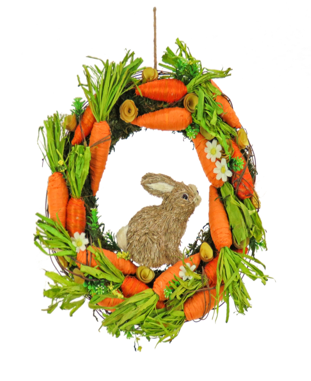 National Tree Company Carrots Wreath with Bunny Rabbit