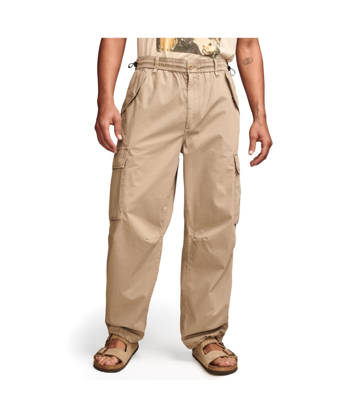 Shop Lucky Brand Men's Parachute Cargo Pants In Vintage Khaki