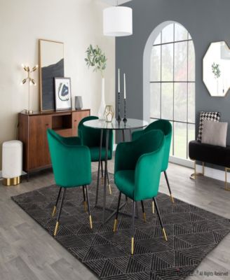 Marla Contemporary Nesting Ottoman Set in Metal and Plush Fabric by Lumisource