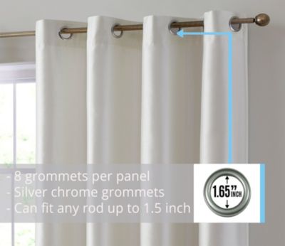 Jefferson Faux Silk Semi Sheer Light Filtering Microfiber Lined Grommet Lightweight Window Curtains Drapery For Bedroom Dining Room Living Room