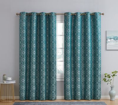 Mia Moroccan Tile 100 Complete Blackout Heavy Thermal Insulated Heat Cold Uv Absorbing Grommet Curtain Drapery Panels For Bedroom Living Room 2