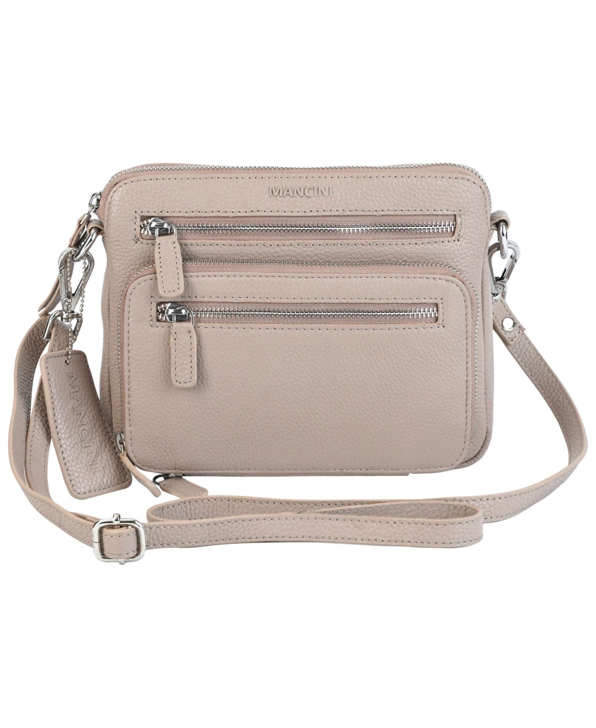 Pebbled Collection Valerie Leather Mini Crossbody Bag - Mushroom