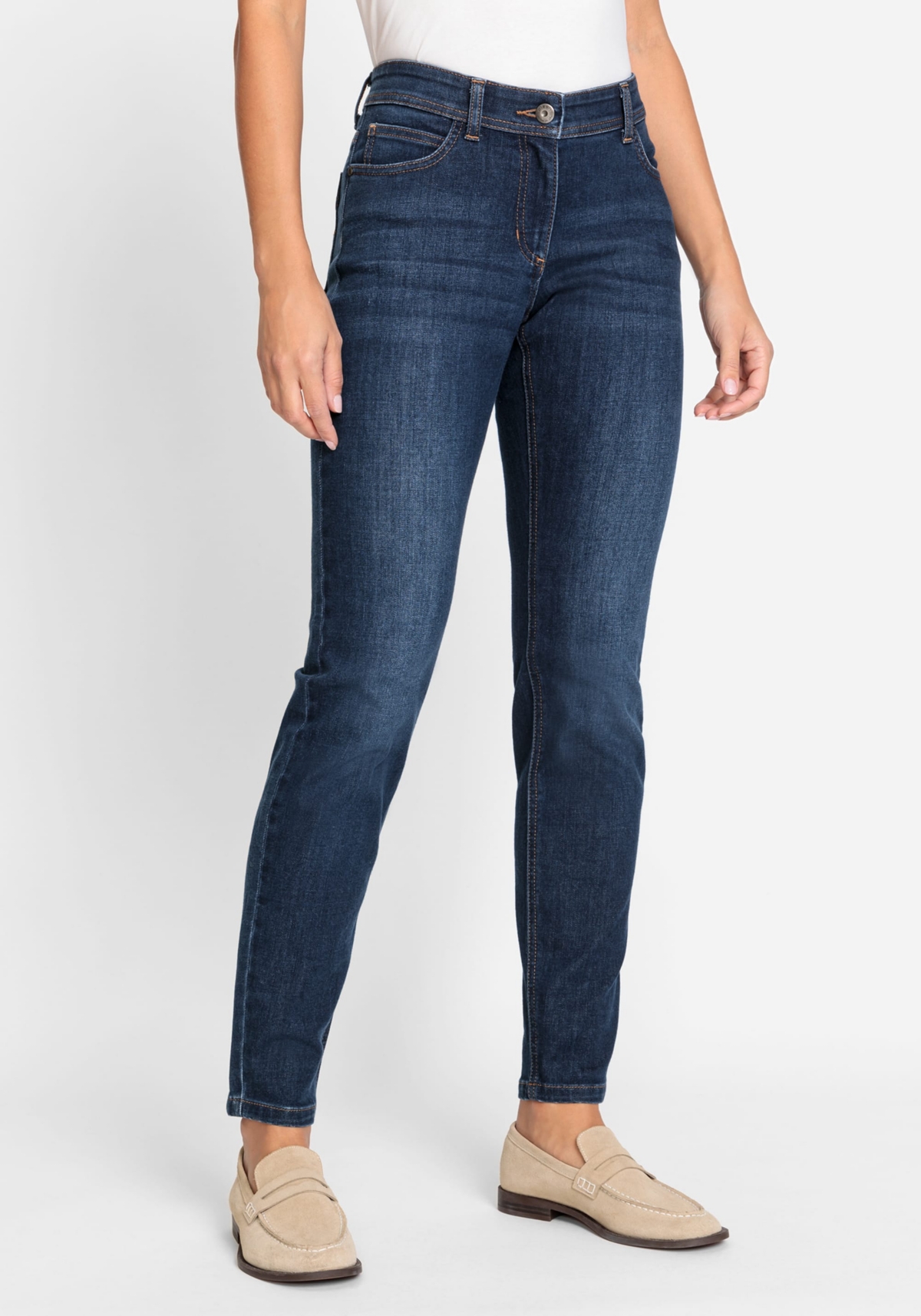 Dana Fit Slim Leg 5-Pocket Power Stretch Jean - Dark denim