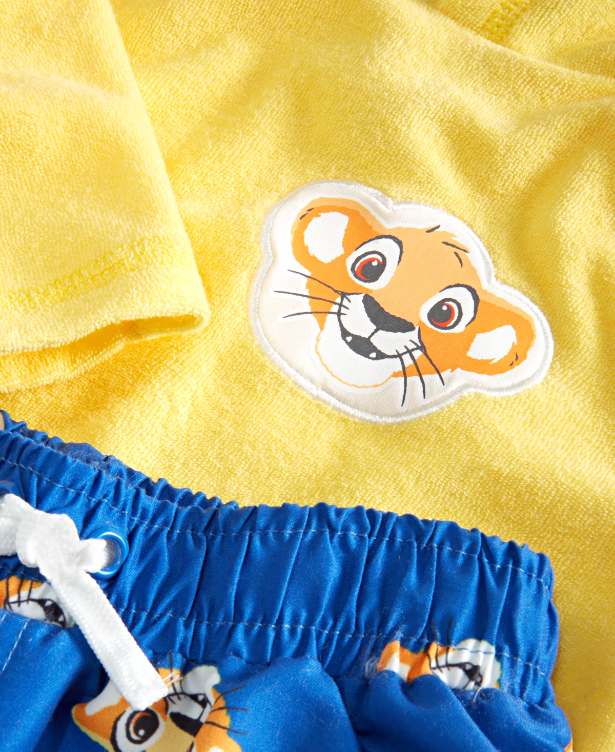 Shop Disney Baby The Lion King 3-pc. Printed Swim T-shirt, Swim Trunks & Hooded Swim Cover-up Set In Light Yellow