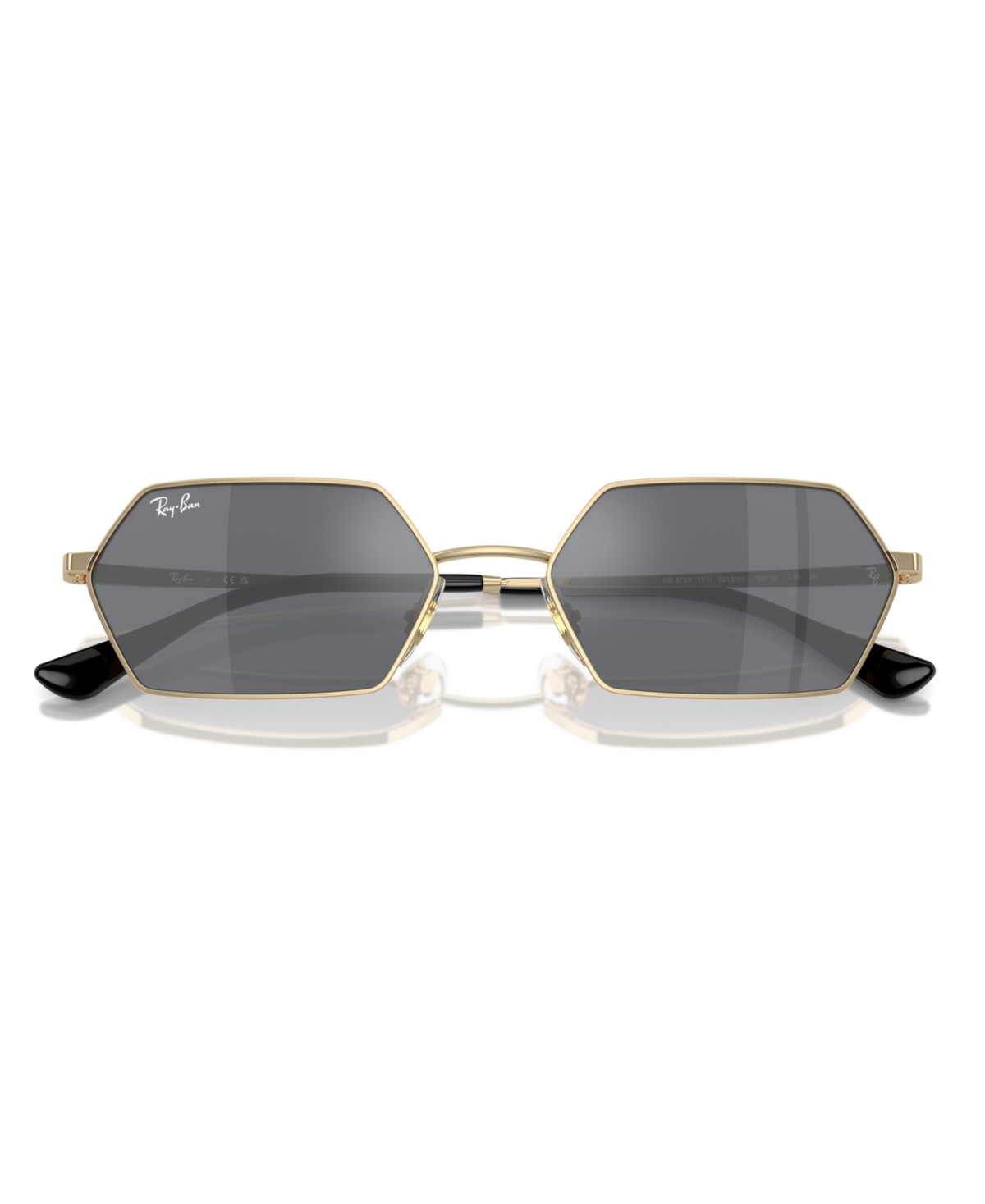 Ray Ban Hexagon Geometric Metal & Plastic Sunglasses In Light Gold