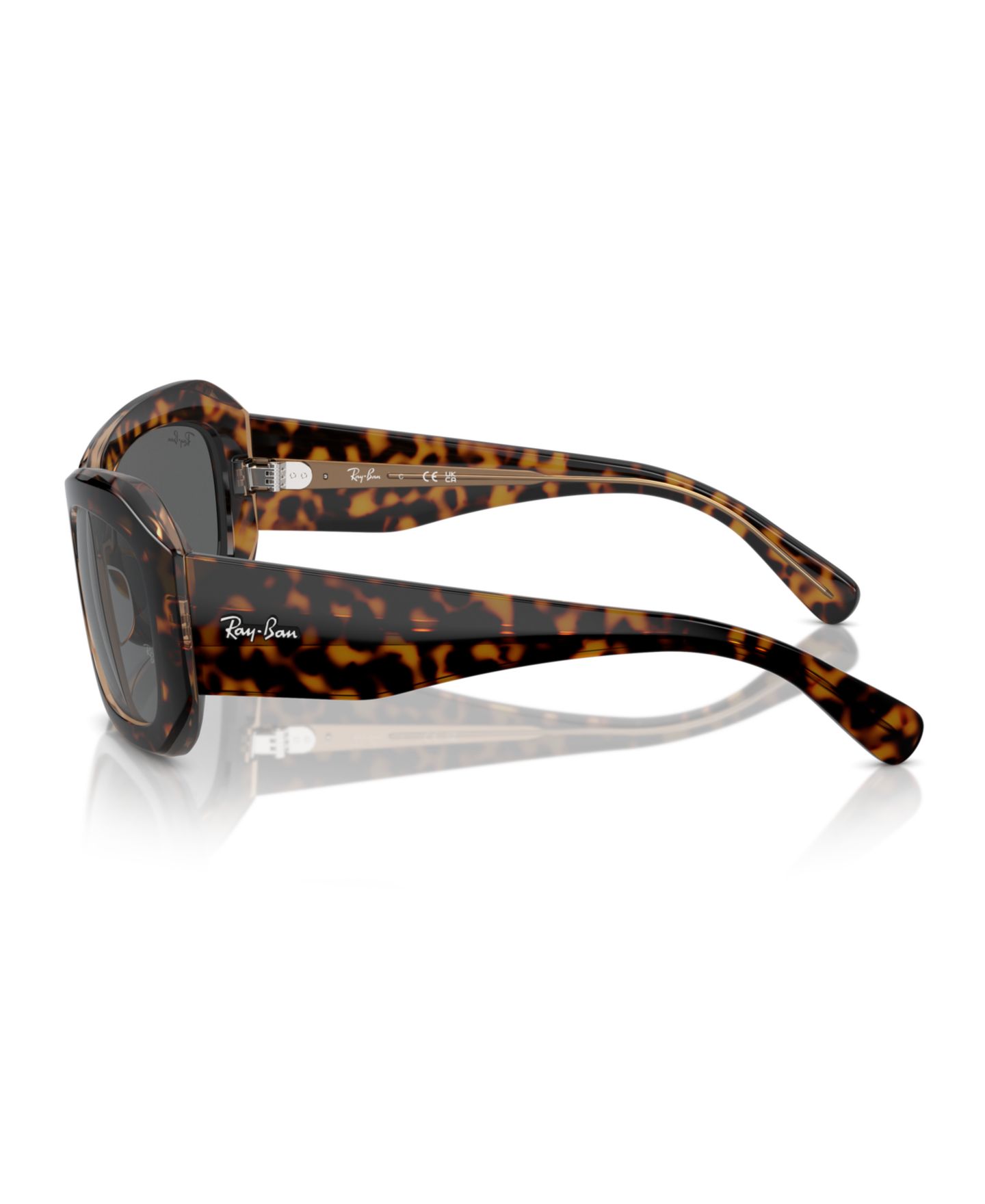 Солнцезащитные очки Ray-Ban Unisex, Beate Rb2212, цвет: Гавана прозрачный коричневый — фото 3