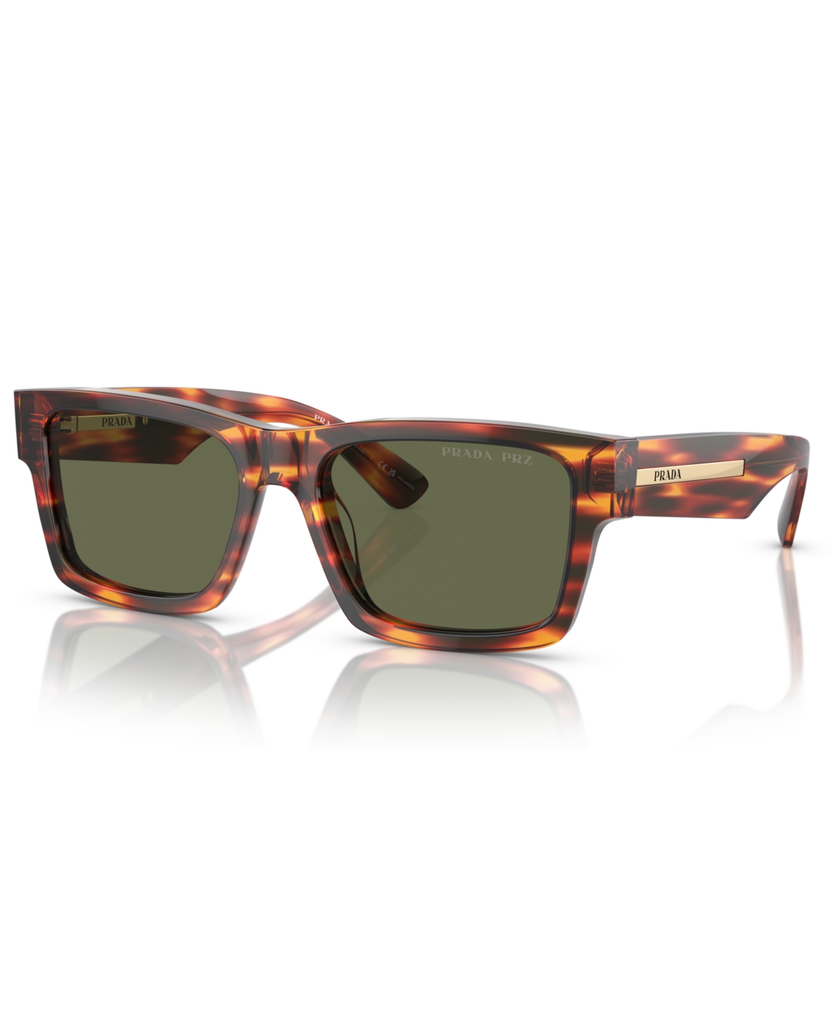 Shop Prada Men's Polarized Sunglasses, Pr 25zs In Striped Briar