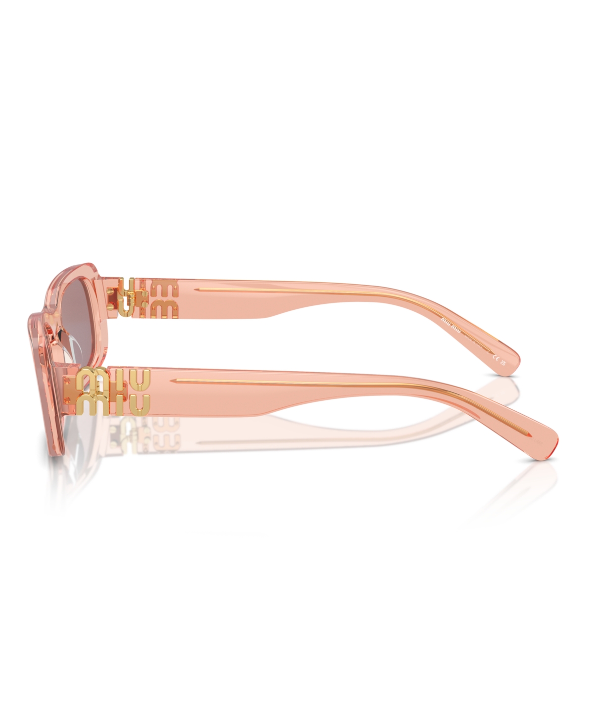 Miu Miu Womens Pink Mu 08zs Oval-frame Acetate Sunglasses In Noisette Transparent