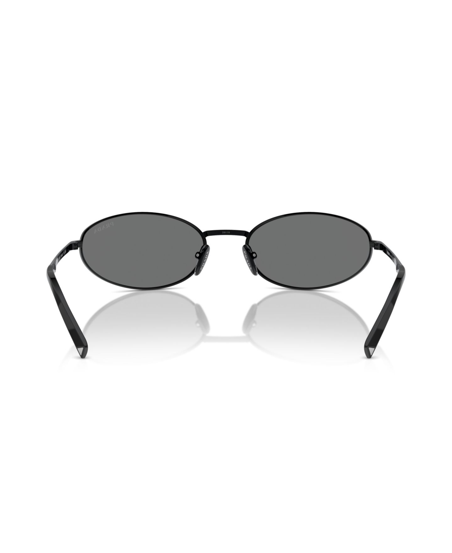 Женские солнцезащитные очки PRADA Signature Oval Sunglasses, PR A59S, цвет: Чёрный — фото 4