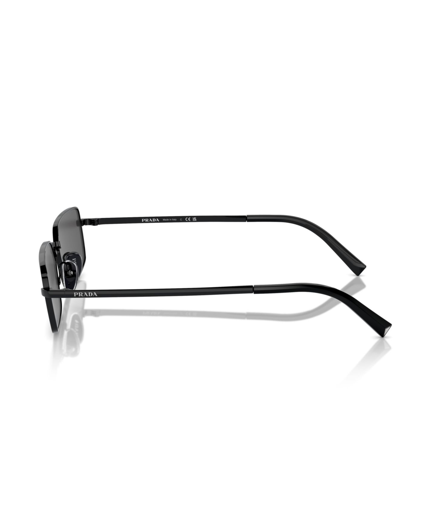 Женские солнцезащитные очки PRADA Signature Rectangular Sunglasses, PR A60S, цвет: Чёрный — фото 3