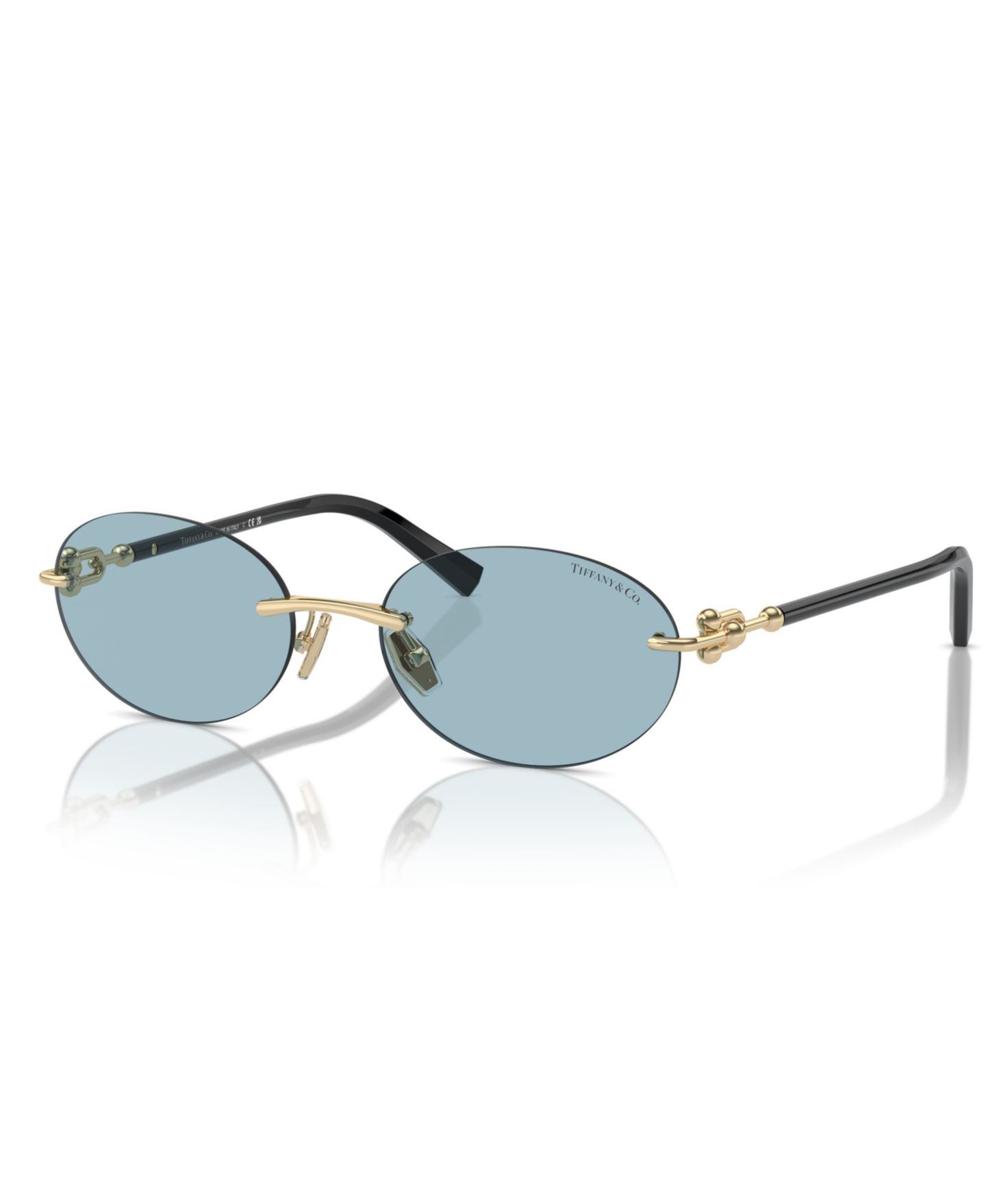 Женские солнцезащитные очки Tiffany & Co. Sunglasses, Tf3104D, цвет: Золотой / Синий — фото 1