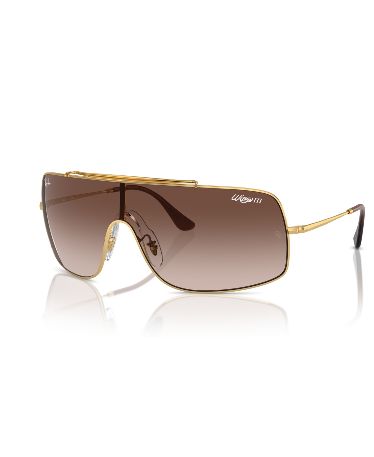 Shop Ray Ban Unisex Sunglasses, Wings Iii Rb3897 In Gold