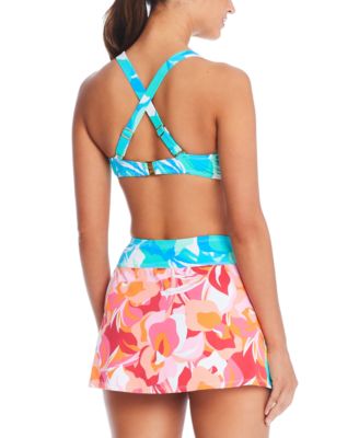 Shop Bleu By Rod Beattie Womens Twist Front Bikini Top High Waist Skirted Bottoms In Multi
