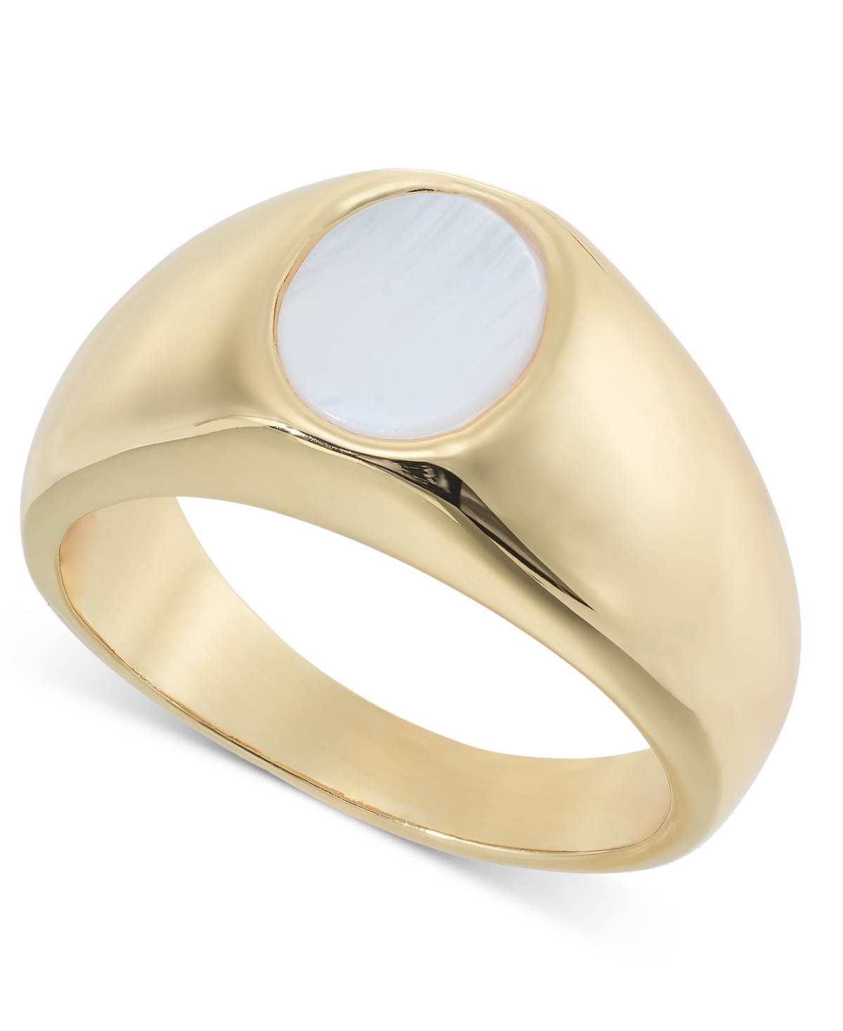 Shop On 34th Gold-tone Mother-of-pearl Signet Ring, Created For Macy's