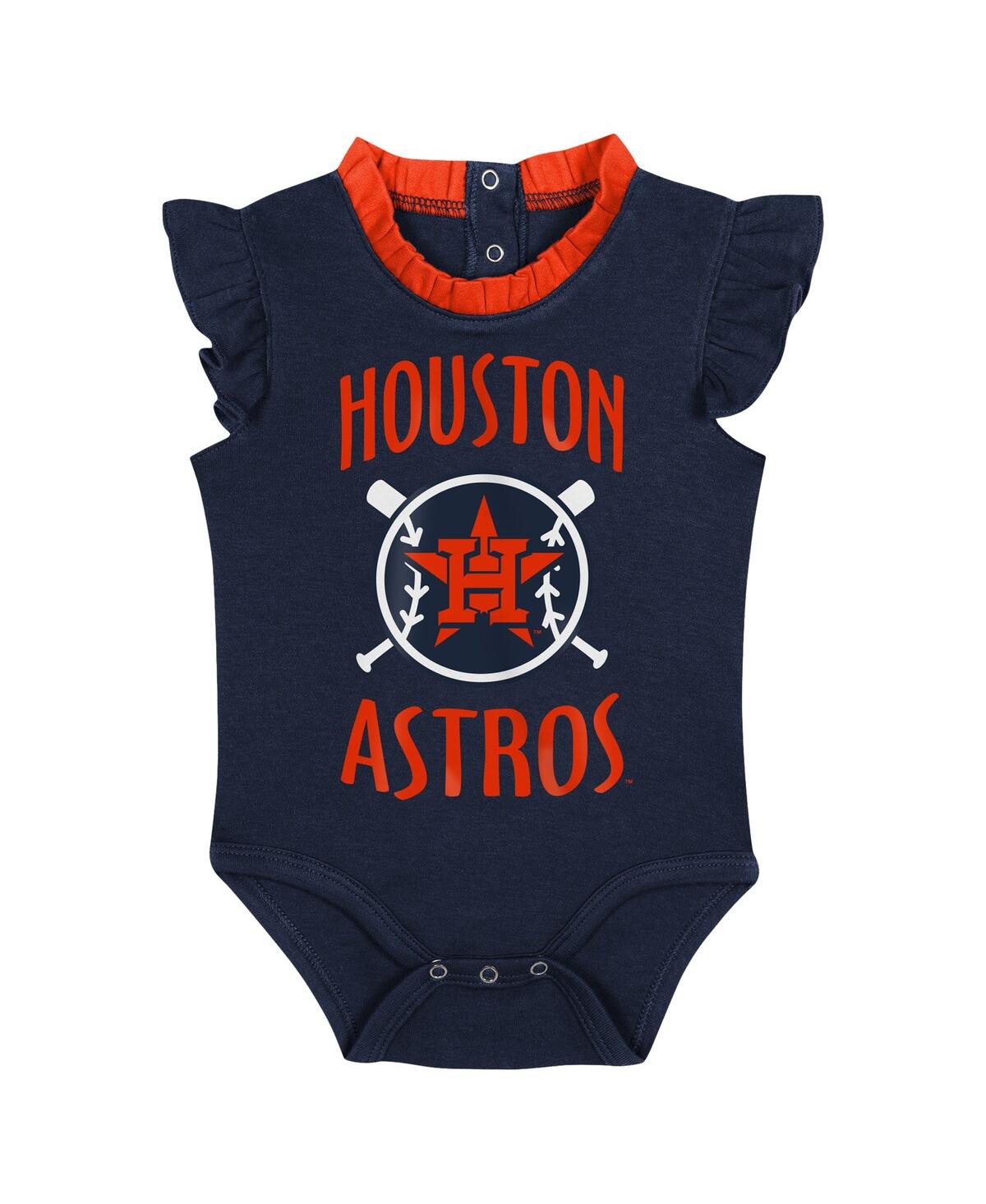 Fanatics Baby Boys And Girls  Navy, Gray Houston Astros Two-pack Fan Bodysuit Set In Navy,gray