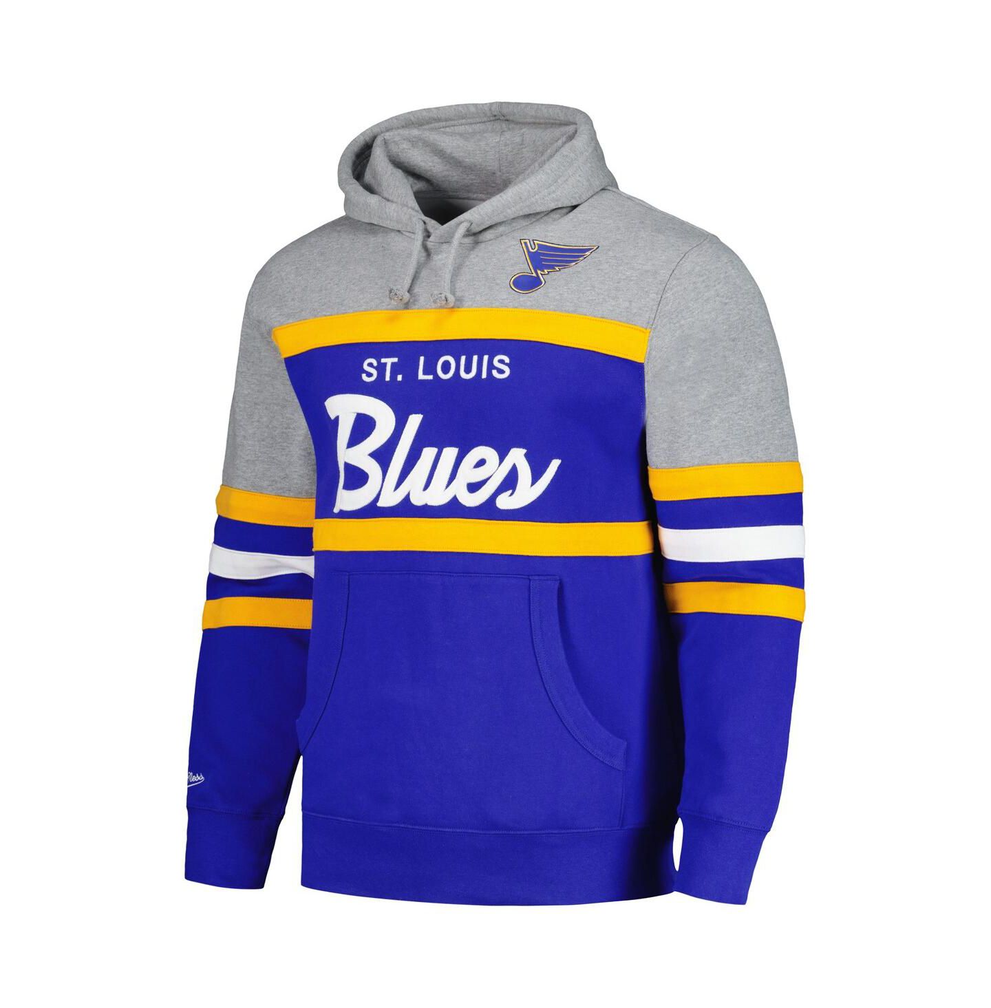Мужское худи Mitchell & Ness Blue, Gray St. Louis Blues Head Coach Pullover — фото 4