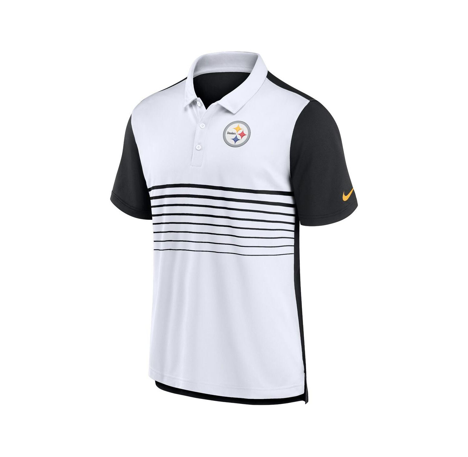 Men's Black, White Pittsburgh Steelers Fashion Performance Polo Shirt