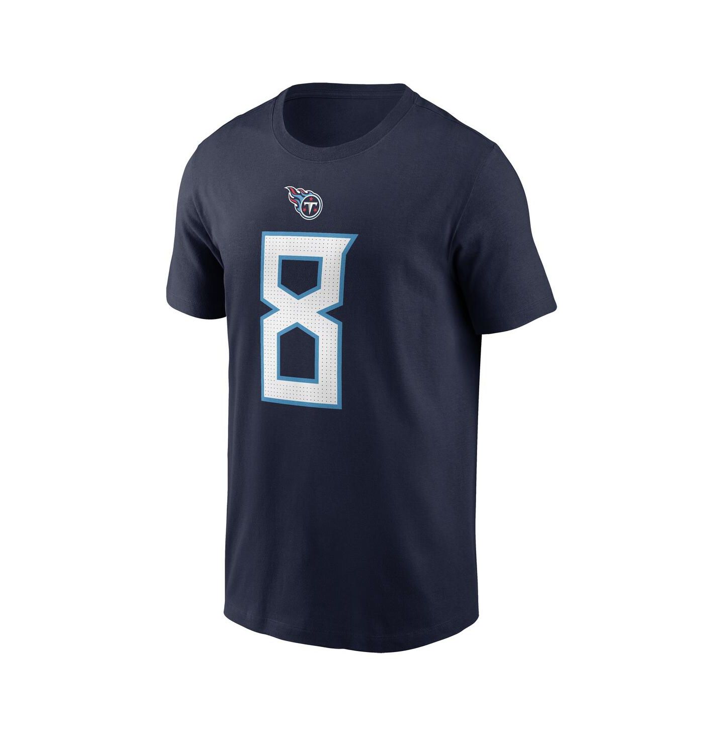 Мужская футболка Nike Will Levis Navy Tennessee Titans 2023 NFL Draft Player Name and Number — фото 3