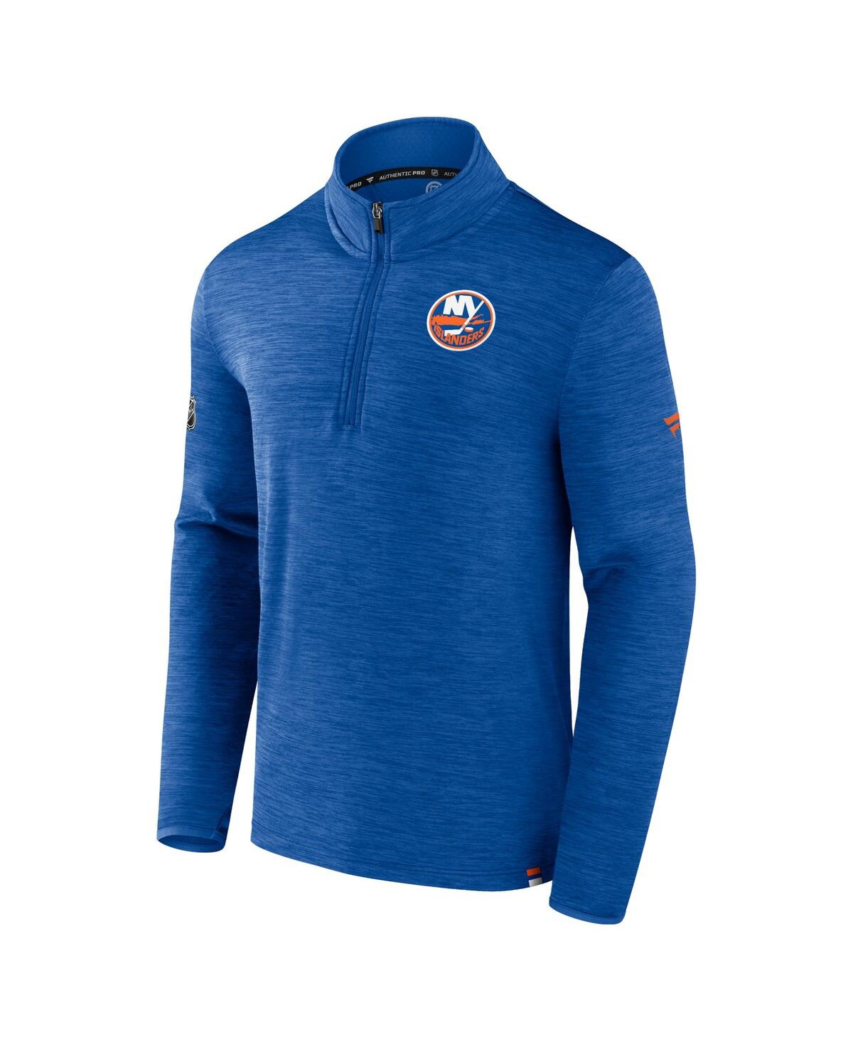 Fanatics Branded  Heather Royal New York Islanders Authentic Pro Quarter-zip Pullover Top In Heather Royal