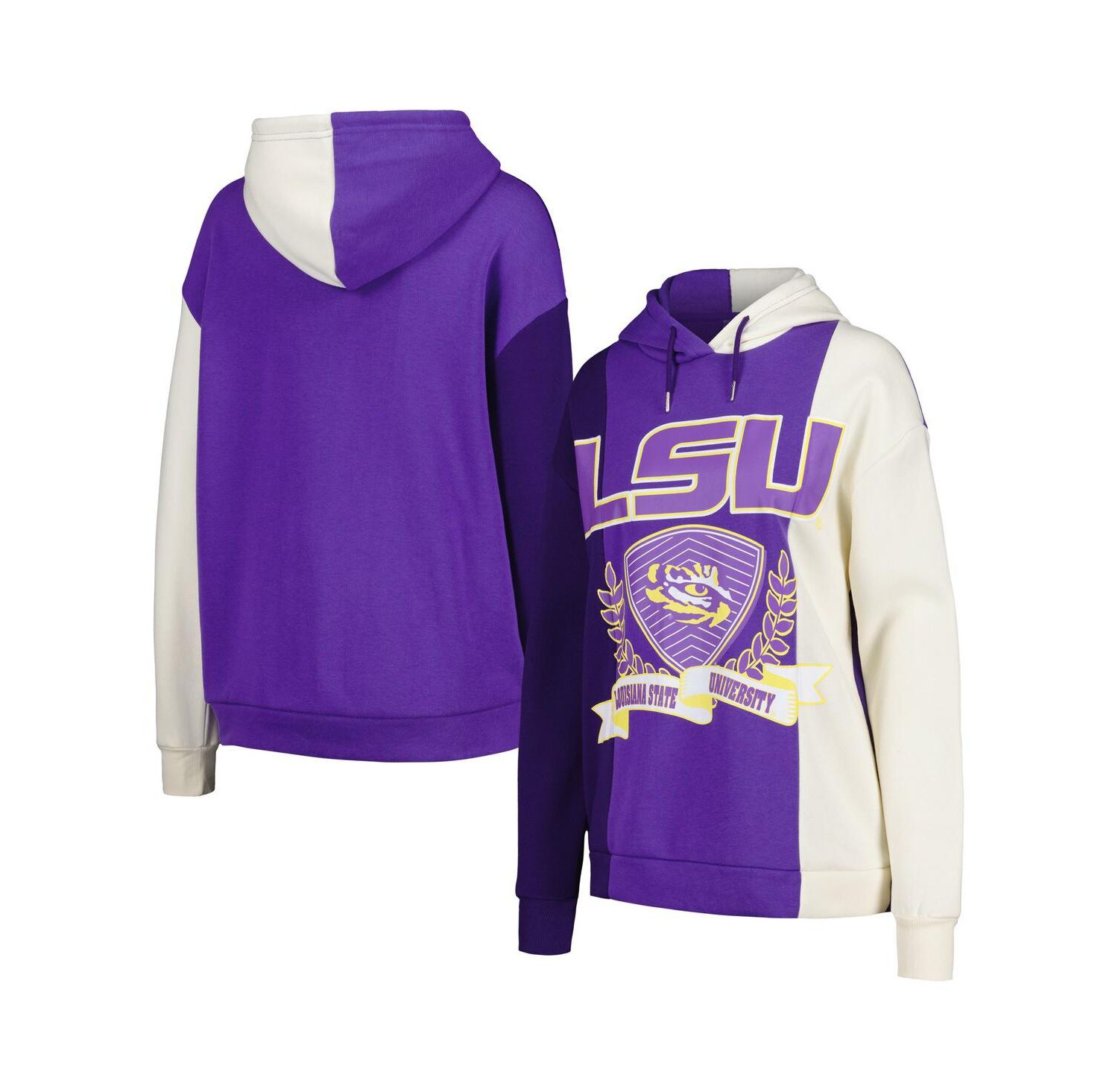 Women's Purple LSU Tigers Hall of Fame Colorblock Pullover Hoodie