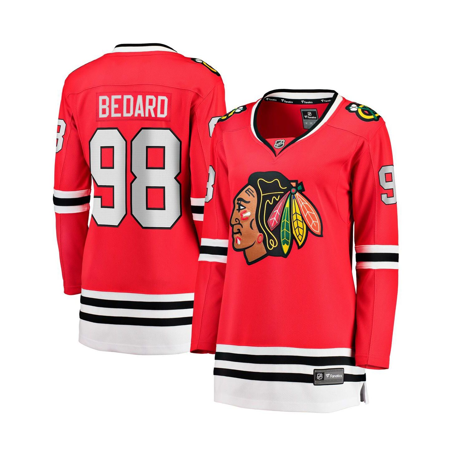 Женский топ Fanatics Connor Bedard Red Chicago Blackhawks Home Breakaway Player Jersey — фото 1