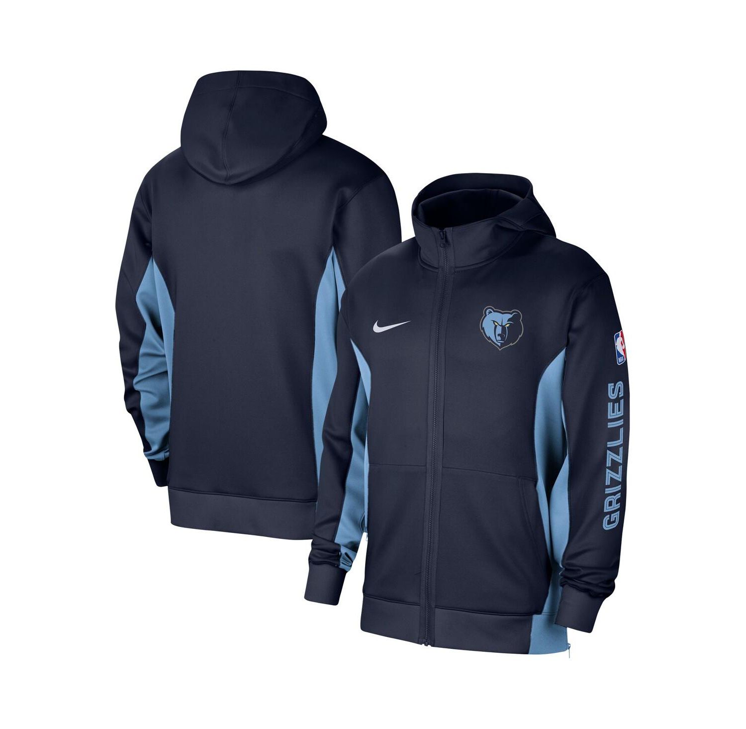 Men's Navy Memphis Grizzlies 2023/24 Authentic Showtime Full-Zip Hoodie