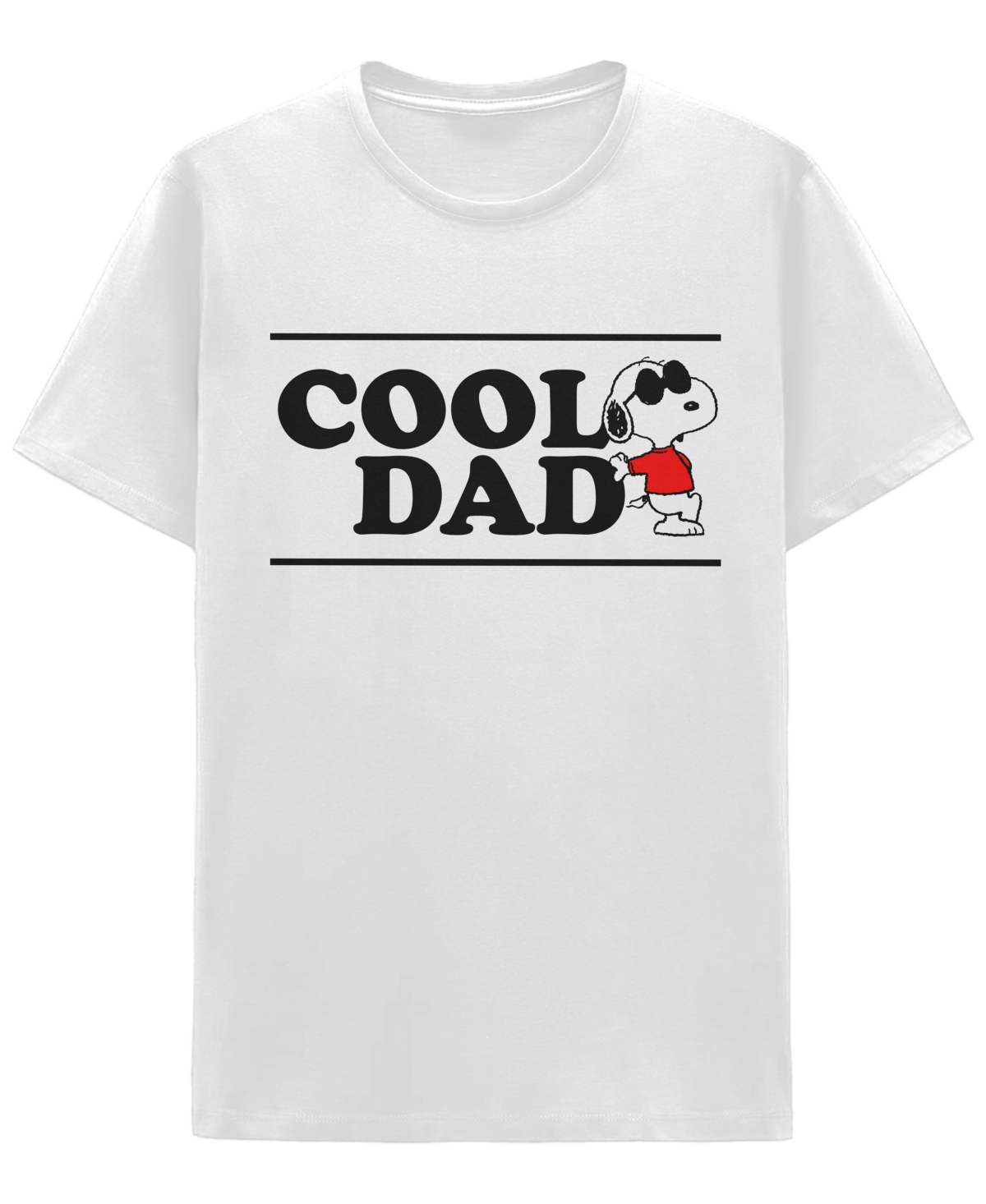 Shop Hybrid Men's Peanuts Dad Short Sleeves T-shirt In White