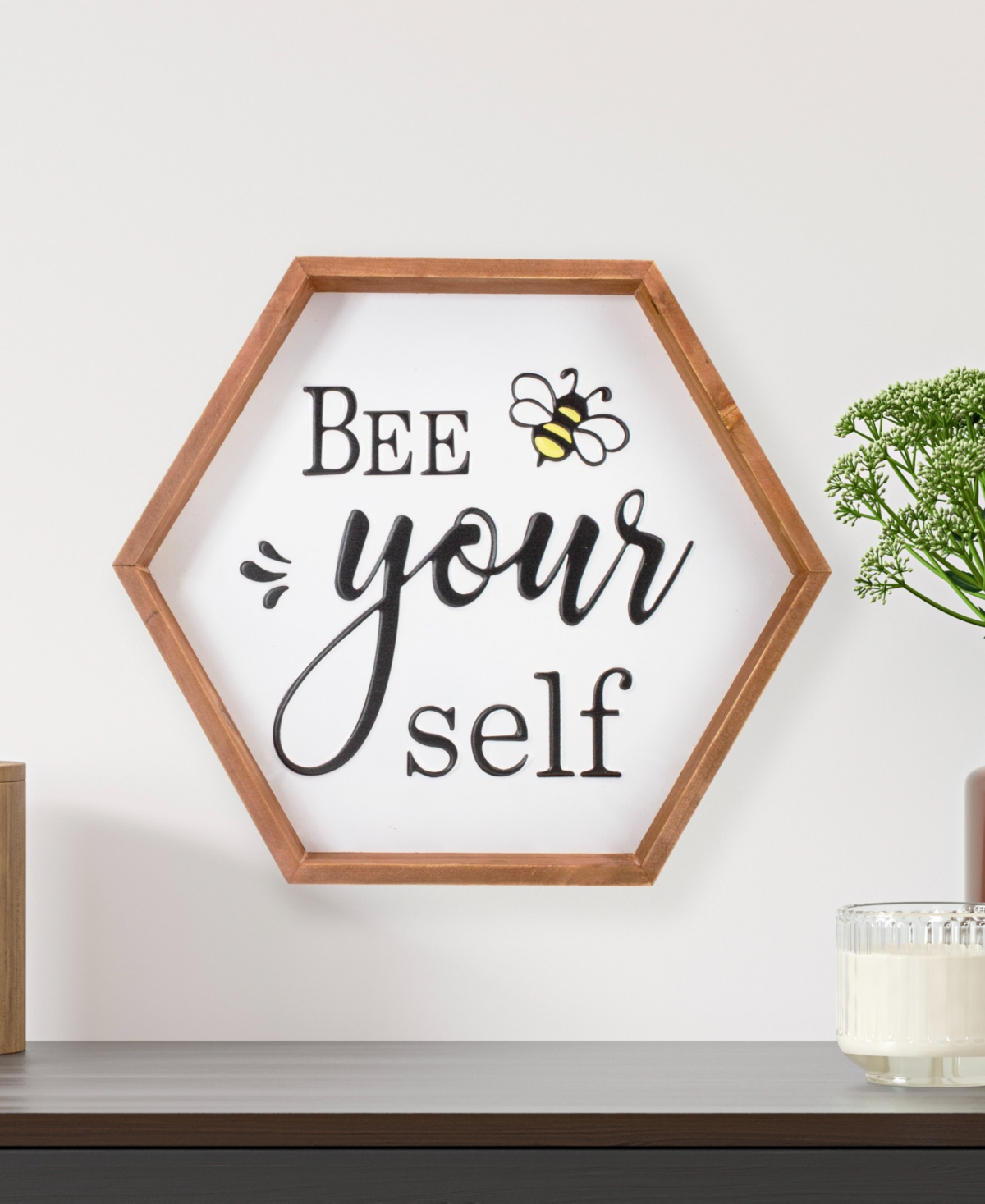 Shop Northlight 16" Wooden Framed "bee Yourself" Metal Sign Spring Wall Or Tabletop Decor In White