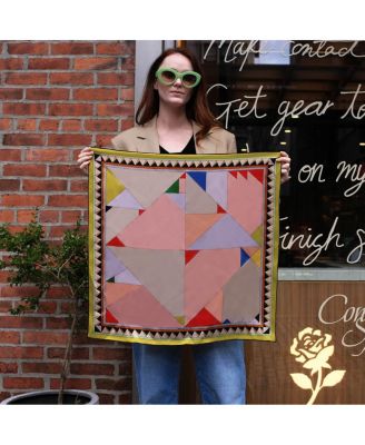 Double Silk Scarf Of Color Recombination