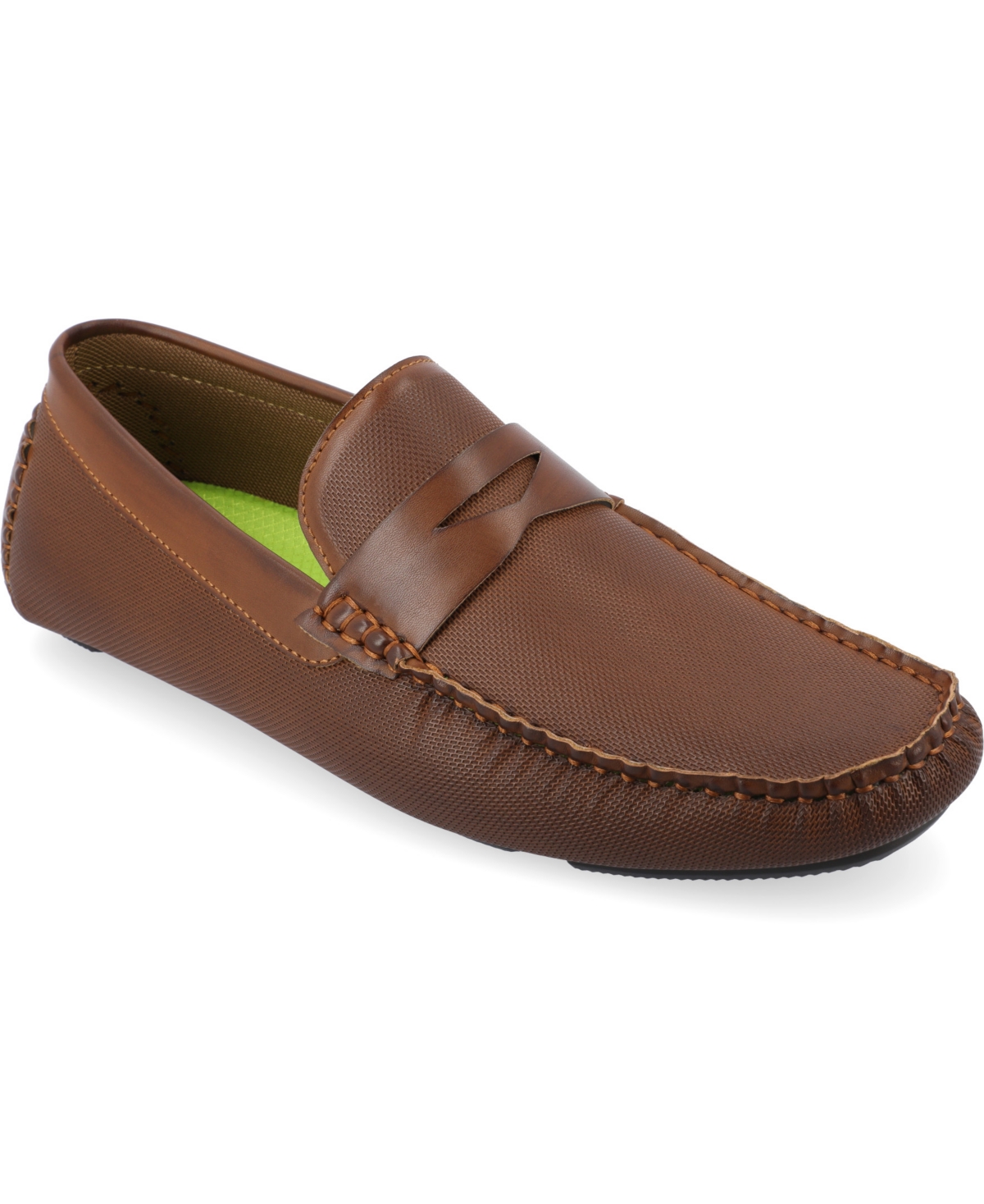 Shop Vance Co. Men's Isaiah Tru Comfort Foam Slip-on Driving Loafers In Brown