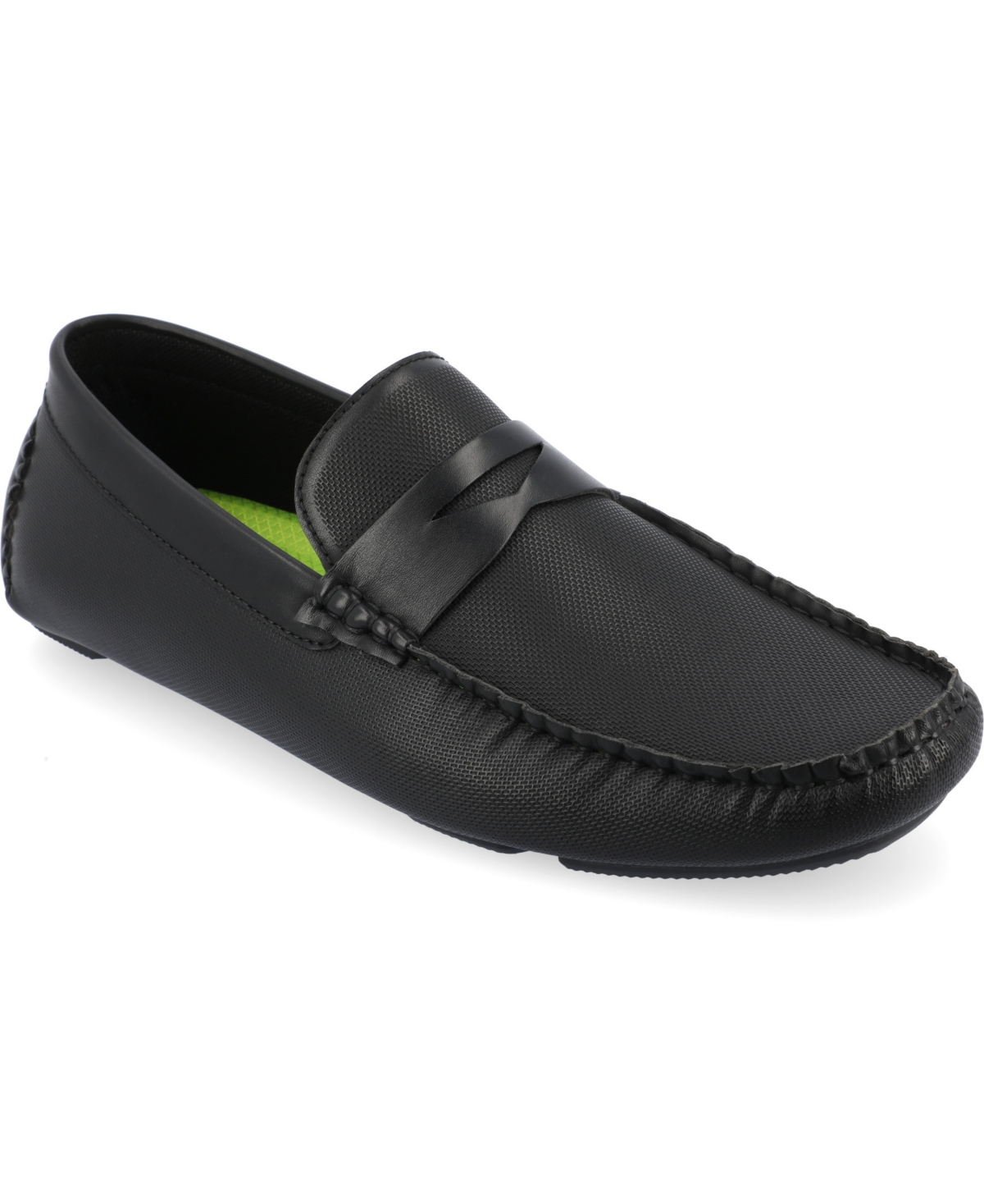 Shop Vance Co. Men's Isaiah Tru Comfort Foam Slip-on Driving Loafers In Black