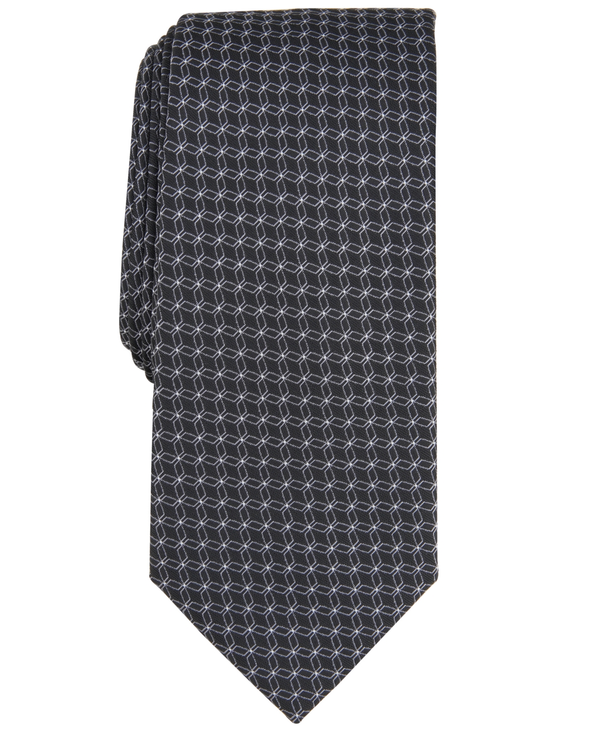 Alfani Men's Moores Geo-pattern Tie, Created For Macy's In Black