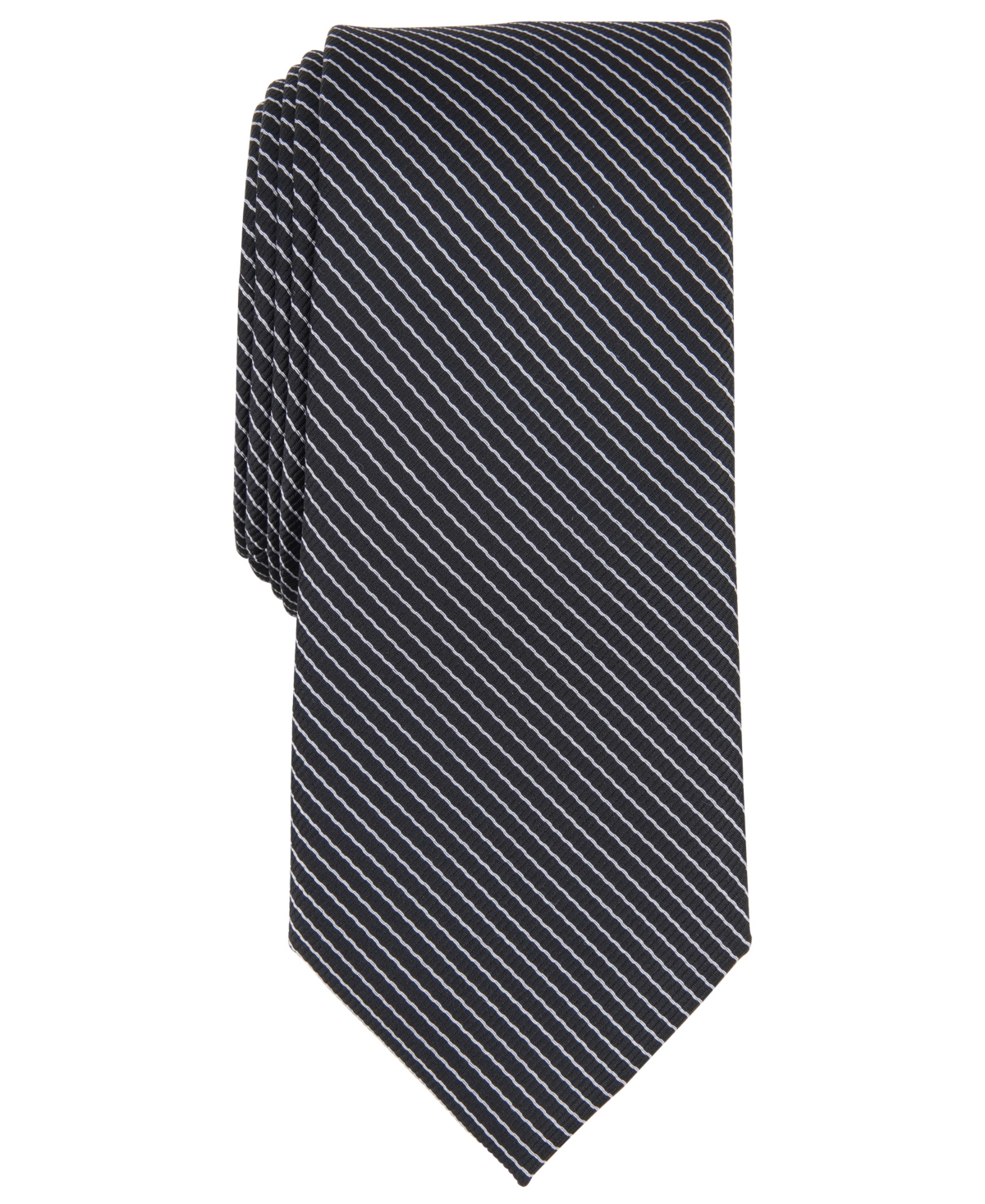 Shop Bar Iii Men's Weston Stripe Tie, Created For Macy's In Black